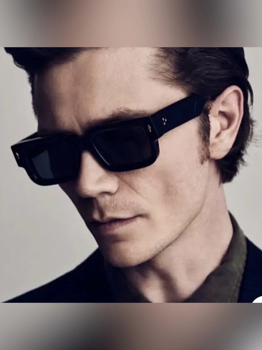 Men's Black Rectangular Fashion Sunglasses - Sleek Minimal Style